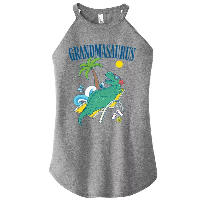 Grandmasaurus Grandma Saurus Dinosaur Family Vacation Beach Gift Women’s Perfect Tri Rocker Tank