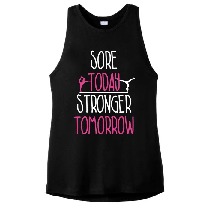 Gymnast Gift Sore Today Stronger Tomorrow Funny Gymnastics Gift Ladies Tri-Blend Wicking Tank