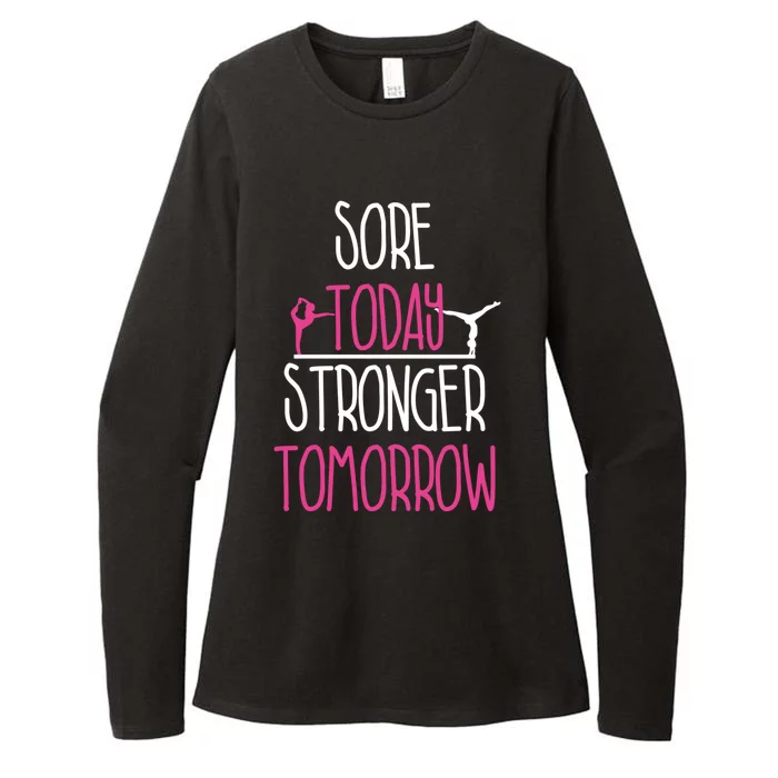 Gymnast Gift Sore Today Stronger Tomorrow Funny Gymnastics Gift Womens CVC Long Sleeve Shirt