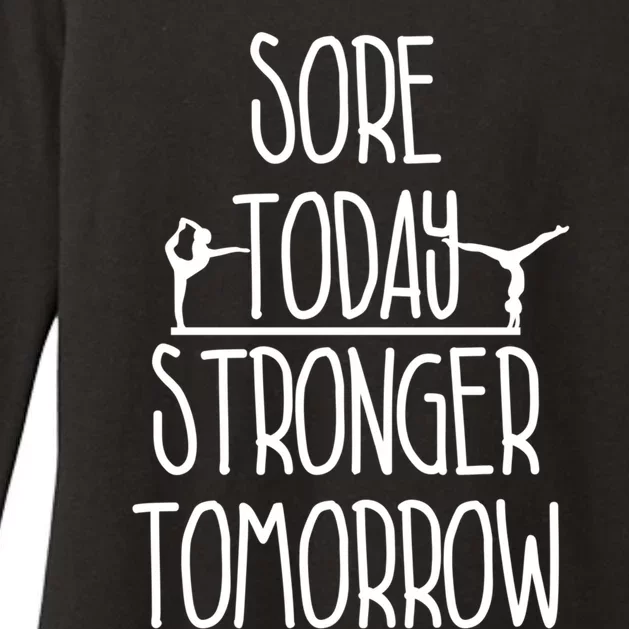 Gymnast Gift Sore Today Stronger Tomorrow Funny Gymnastics Gift Womens CVC Long Sleeve Shirt