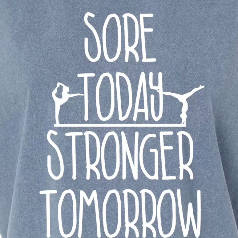 Gymnast Gift Sore Today Stronger Tomorrow Funny Gymnastics Gift Garment-Dyed Women's Muscle Tee