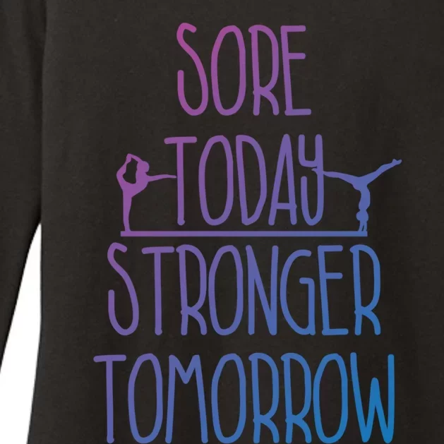 Gymnast Gift Sore Today Stronger Tomorrow Funny Gymnastics Gift Womens CVC Long Sleeve Shirt