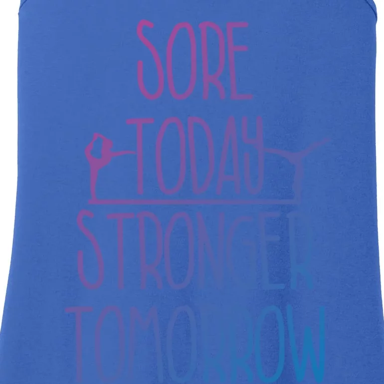 Gymnast Gift Sore Today Stronger Tomorrow Funny Gymnastics Gift Ladies Essential Tank