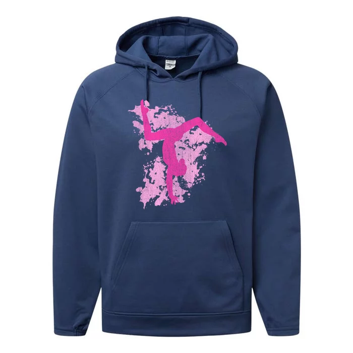 Gymnastics Gymnast Splatter Gift Performance Fleece Hoodie