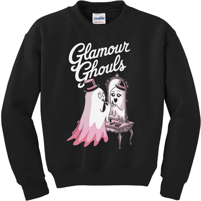 Glamour Ghouls Spooky Fashion For Halloween Lovers Kids Sweatshirt