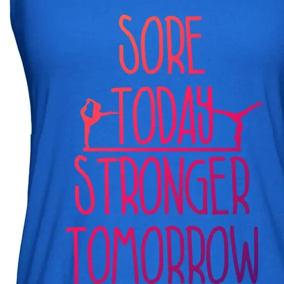 Gymnast Gift Sore Today Stronger Tomorrow Funny Gymnastics Gift Ladies Essential Flowy Tank