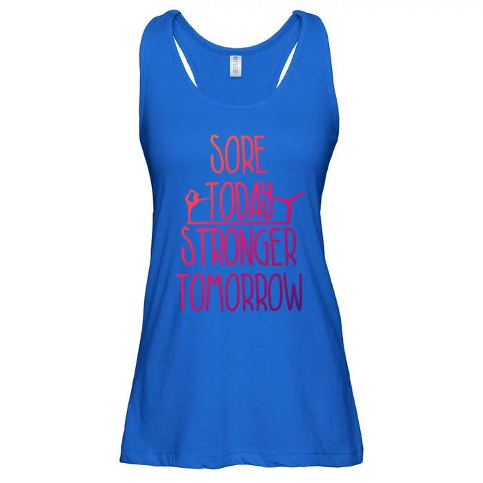 Gymnast Gift Sore Today Stronger Tomorrow Funny Gymnastics Gift Ladies Essential Flowy Tank