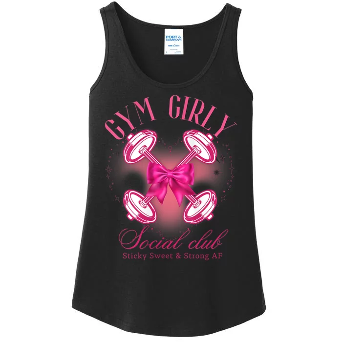 Gym Girly Social Club Retro Vintage Trendy Designs Ladies Essential Tank