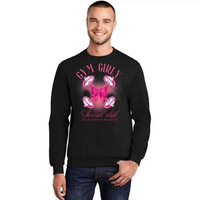 Gym Girly Social Club Retro Vintage Trendy Designs Tall Sweatshirt