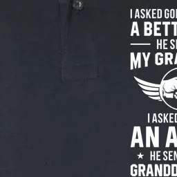 Grandpa God Sent Me My Grandson Granddaughter Softstyle Adult Sport Polo