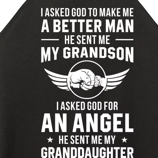 Grandpa God Sent Me My Grandson Granddaughter Women’s Perfect Tri Rocker Tank