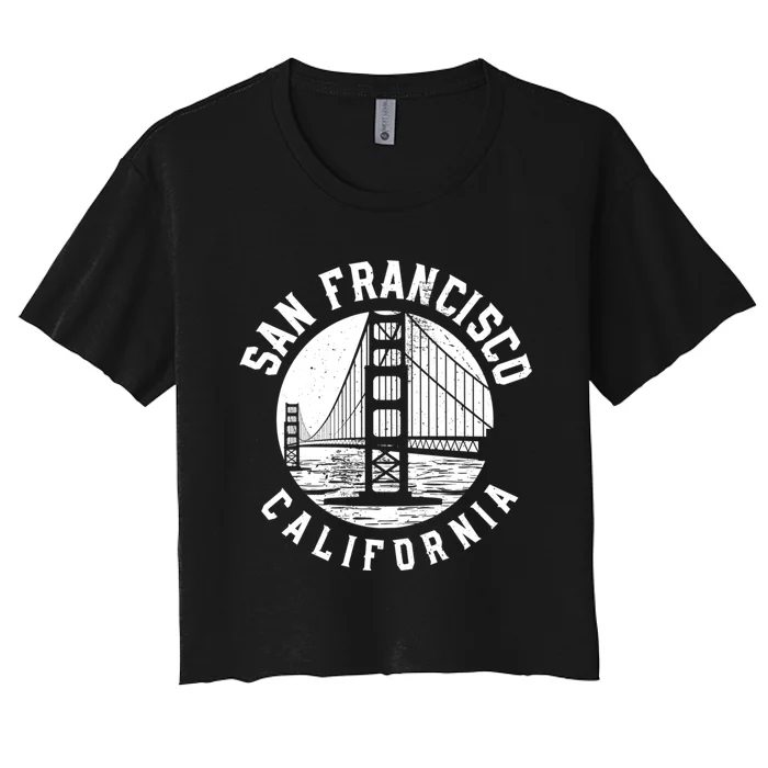 Great Gift San Francisco Gold Gate Bridge Women's Crop Top Tee