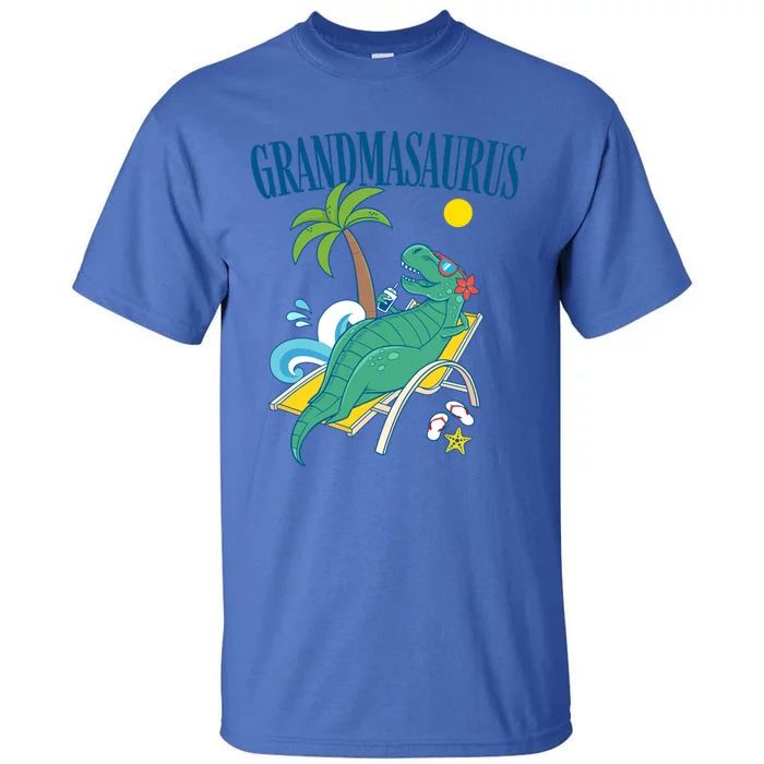 Grandmasaurus Grandma Saurus Dinosaur Family Vacation Beach Great Gift Tall T-Shirt