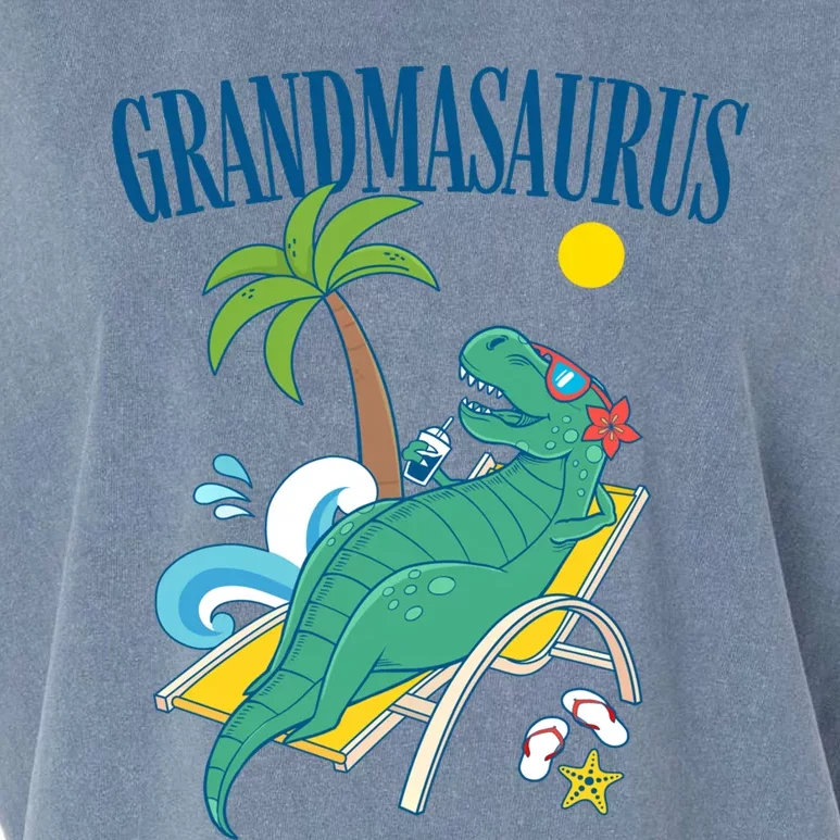 Grandmasaurus Grandma Saurus Dinosaur Family Vacation Beach Great Gift Garment-Dyed Women's Muscle Tee