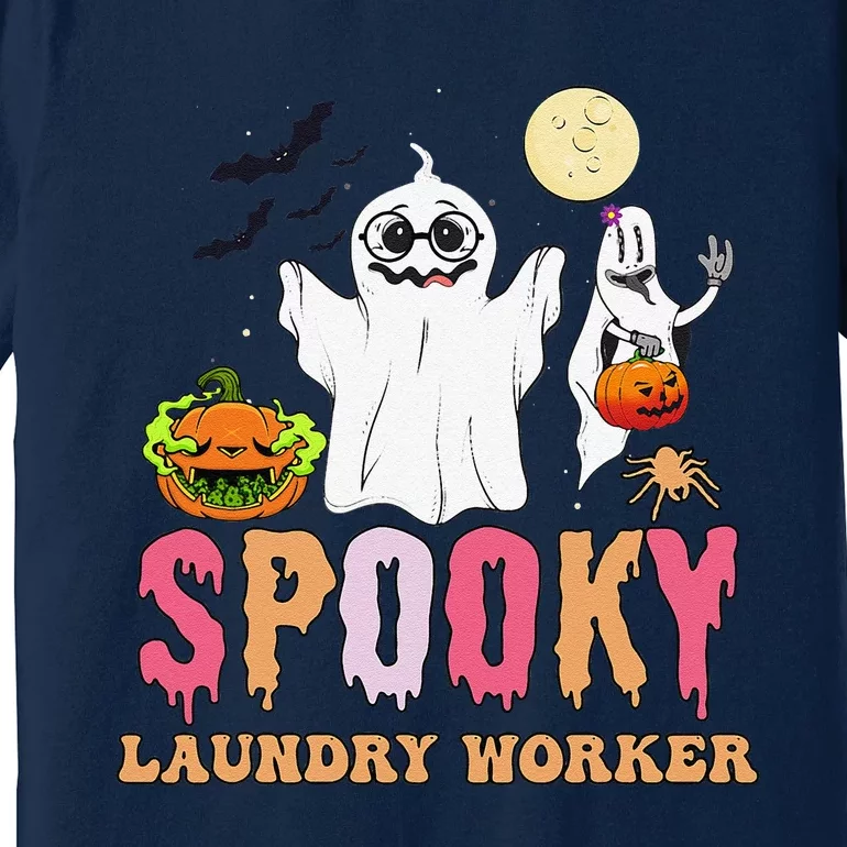 Groovy Ghost Spooky Halloween Costumes Laundry Worker Premium T-Shirt