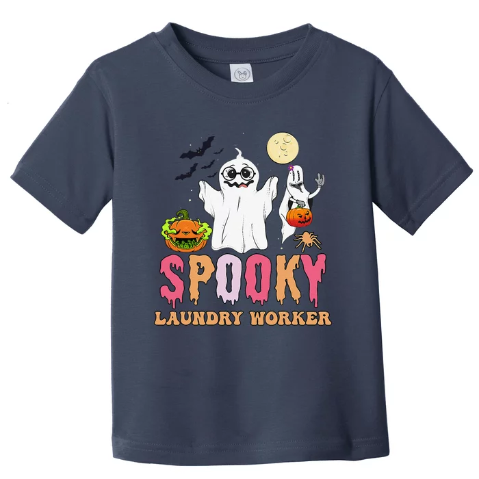 Groovy Ghost Spooky Halloween Costumes Laundry Worker Toddler T-Shirt