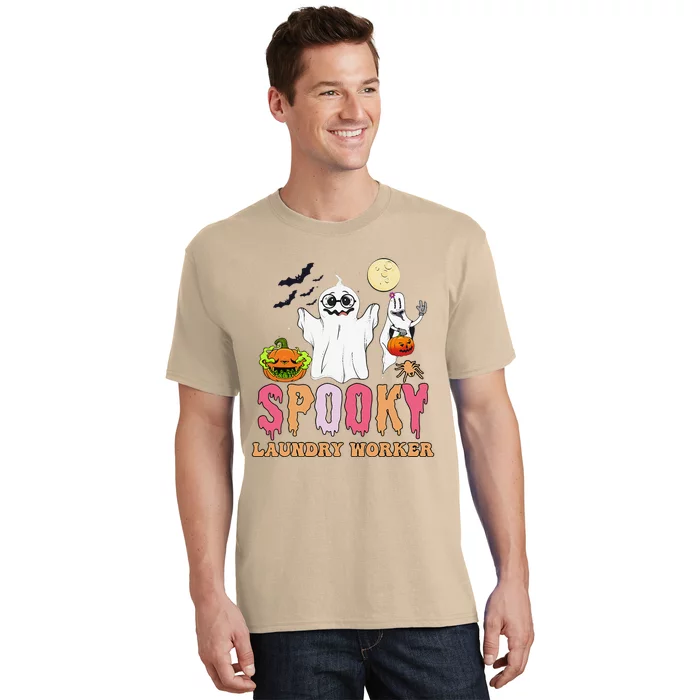 Groovy Ghost Spooky Halloween Costumes Laundry Worker T-Shirt