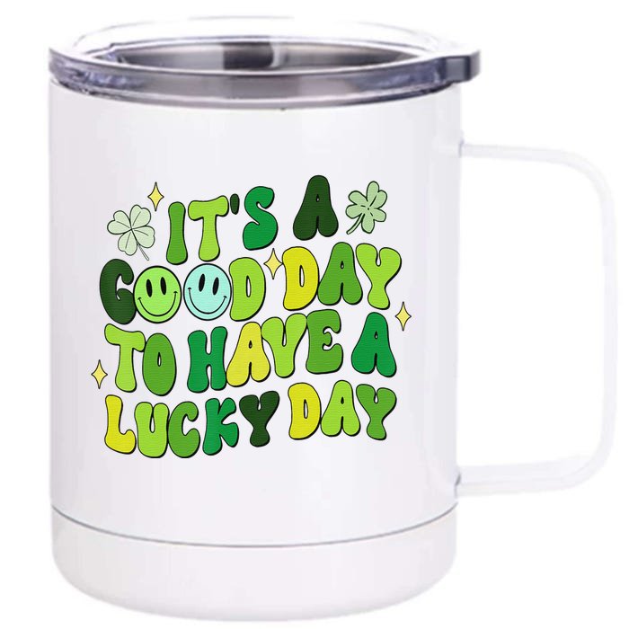 Green Groovy St Patricks Day Party Funny Teacher Front & Back 12oz Stainless Steel Tumbler Cup