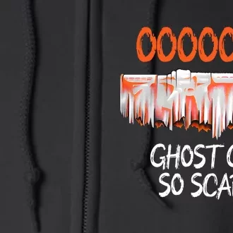 Ghost Gun So Scary Funny Halloween Ghost Boo Spooky Season Full Zip Hoodie