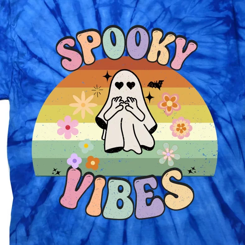 Groovy Ghost Spooky Vibes Retro Halloween Great Gift Tie-Dye T-Shirt