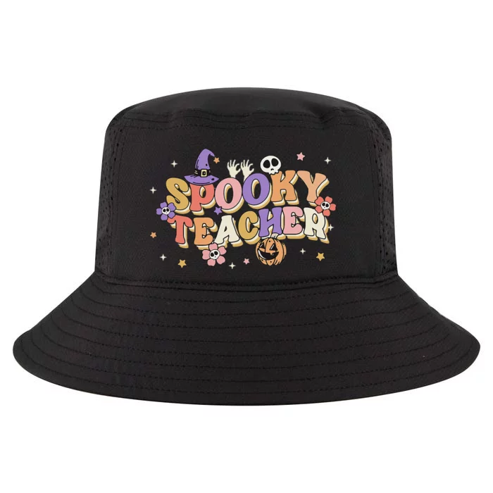 Groovy Ghost Spooky Teacher Retro Hippie Halloween Teach Cool Comfort Performance Bucket Hat