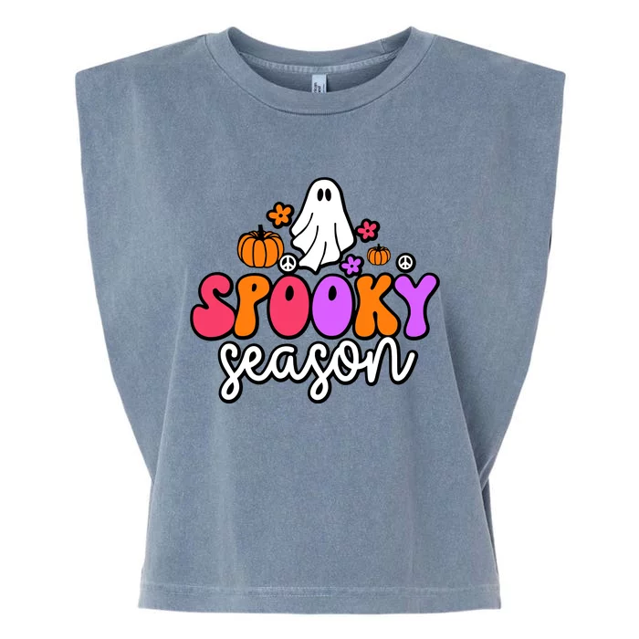 Groovy Ghost Spooky Season Garment-Dyed Women's Muscle Tee