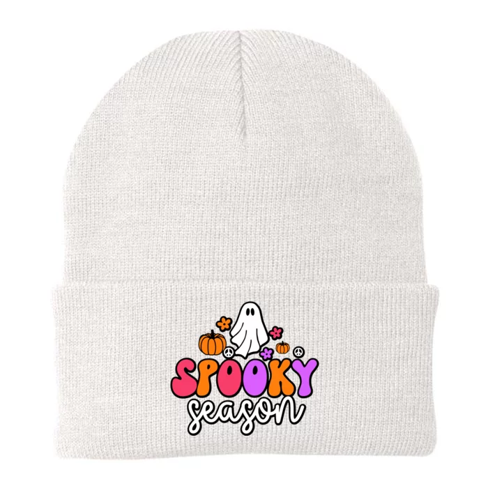 Groovy Ghost Spooky Season Knit Cap Winter Beanie