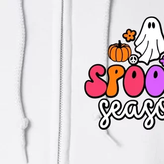 Groovy Ghost Spooky Season Full Zip Hoodie