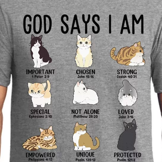 Girl God Says I Am Cute Cat Jesus Women N Christian Pajama Set