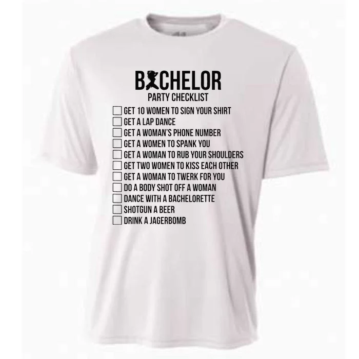 Groomsmen Groom Squat Men Bachelor Supplies Party Checklist Cooling Performance Crew T-Shirt