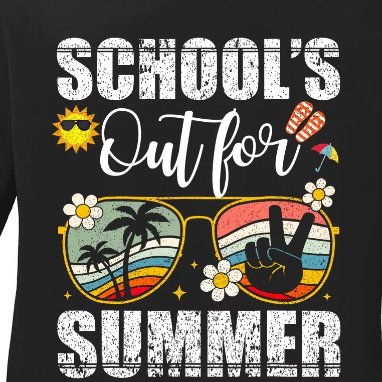 Graduation Gift Schools Out For Summer Students Teacher Ladies Long Sleeve Shirt