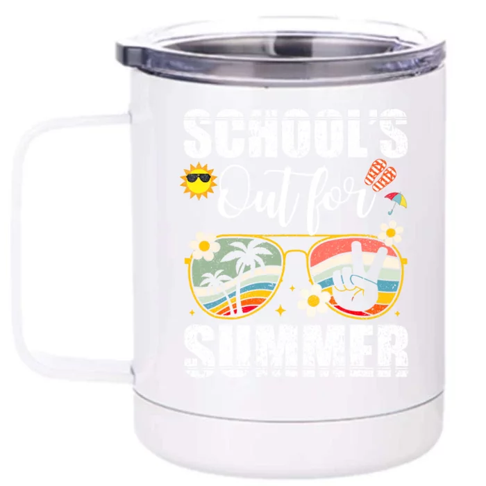 Graduation Gift Schools Out For Summer Students Teacher Front & Back 12oz Stainless Steel Tumbler Cup