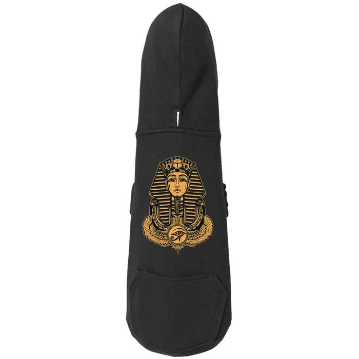 Gold Great Sphinx Drawing Egypt God Pharaoh Sphinx Animal Doggie 3-End Fleece Hoodie