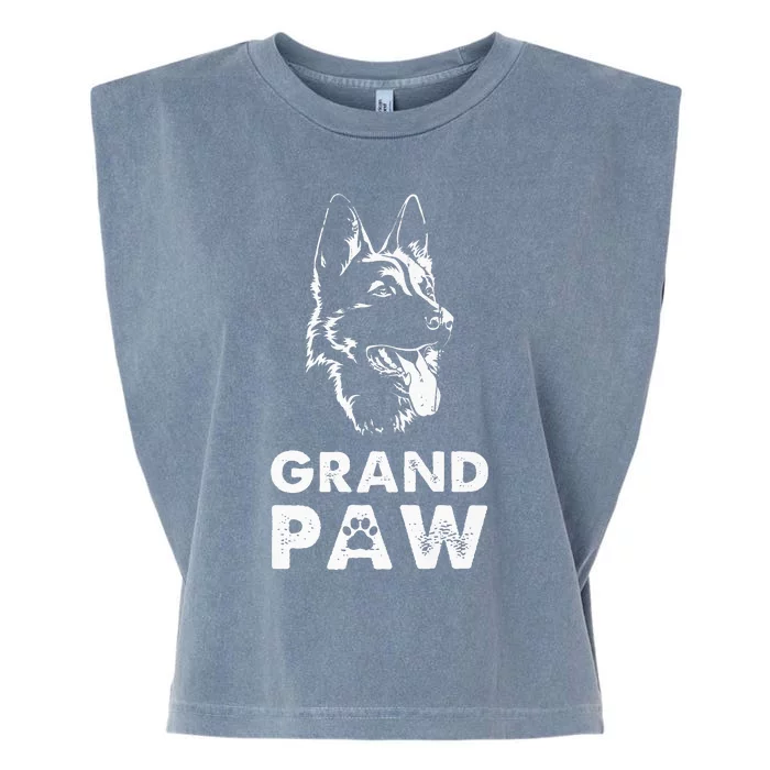 Grandpaw German Shepherd Grandpa GSD Dad Garment-Dyed Women's Muscle Tee