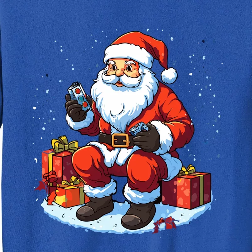 Gamer Gaming Santa Playing Video Game Christmas Gift Tall Sweatshirt