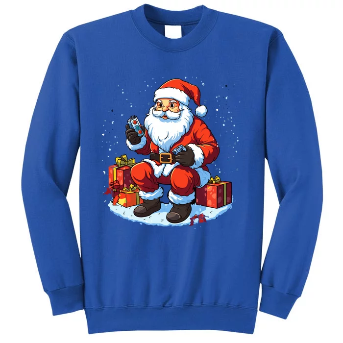 Gamer Gaming Santa Playing Video Game Christmas Gift Tall Sweatshirt