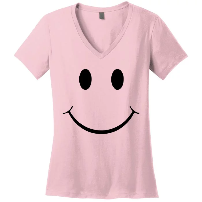 Green Guy Smiley Face Women's V-Neck T-Shirt