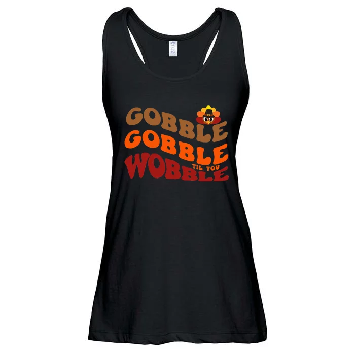 Gobble Gobble Til You Wobble Thanksgiving Ladies Essential Flowy Tank