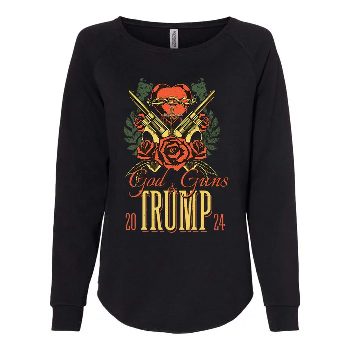 God Guns & Trump 2024 2a Support Womens California Wash Sweatshirt