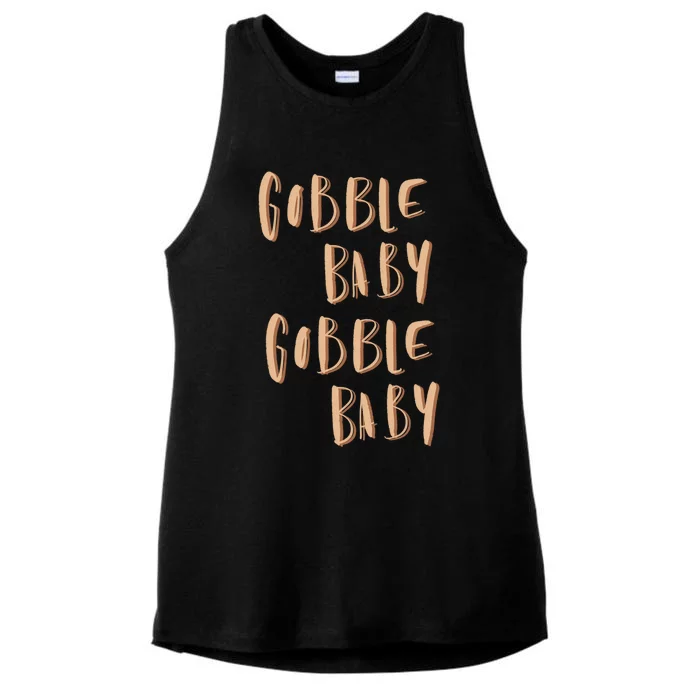 Gobble Gobble Thanksgiving Wobble Gift Ladies Tri-Blend Wicking Tank