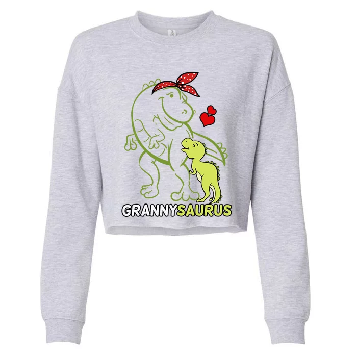 Grannysaurus Granny Tyrannosaurus Dinosaur Baby Mother's Day Cropped Pullover Crew