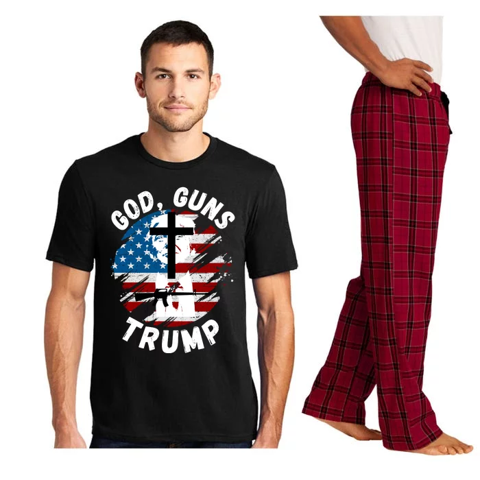 God Guns Trump, Trump 2024, 4th Of July USA Flag, Pro Trump Pajama Set