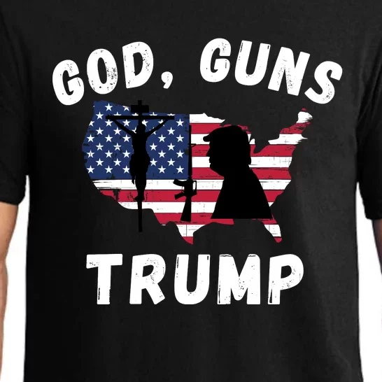 God Guns Trump, Pro Trump, Trump 2024, 4th Of July USA Flag Pajama Set