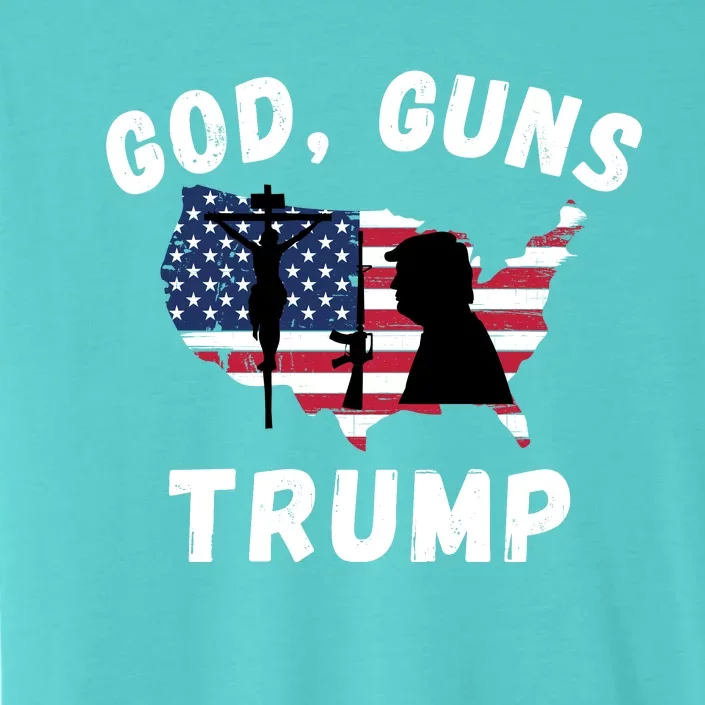 God Guns Trump, Pro Trump, Trump 2024, 4th Of July USA Flag ChromaSoft Performance T-Shirt