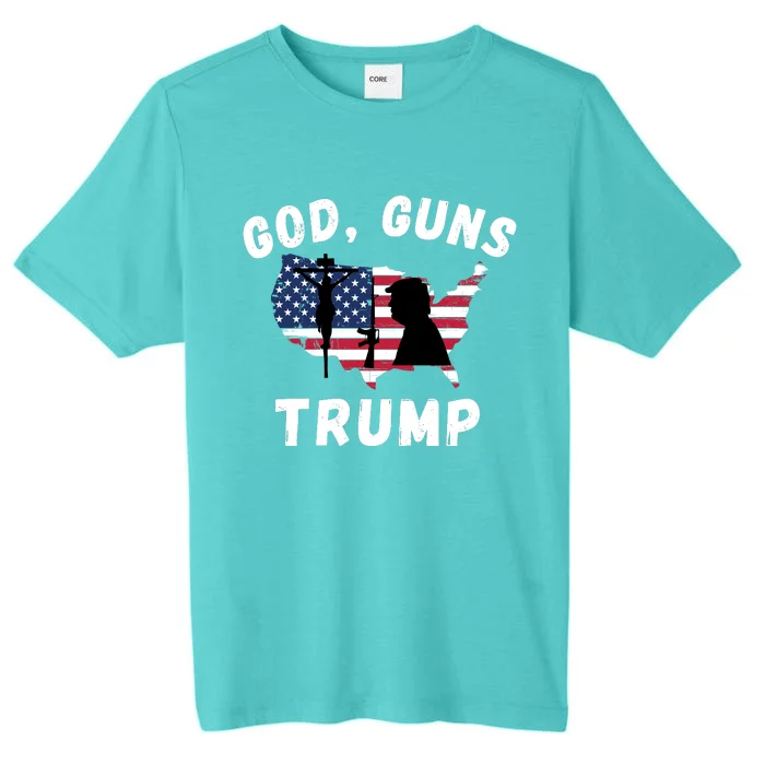 God Guns Trump, Pro Trump, Trump 2024, 4th Of July USA Flag ChromaSoft Performance T-Shirt