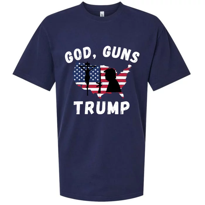 God Guns Trump, Pro Trump, Trump 2024, 4th Of July USA Flag Sueded Cloud Jersey T-Shirt