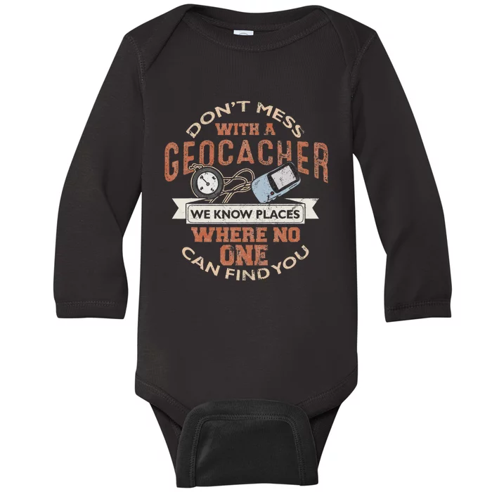 Geocache Geocaching Treasure Hunt Baby Long Sleeve Bodysuit