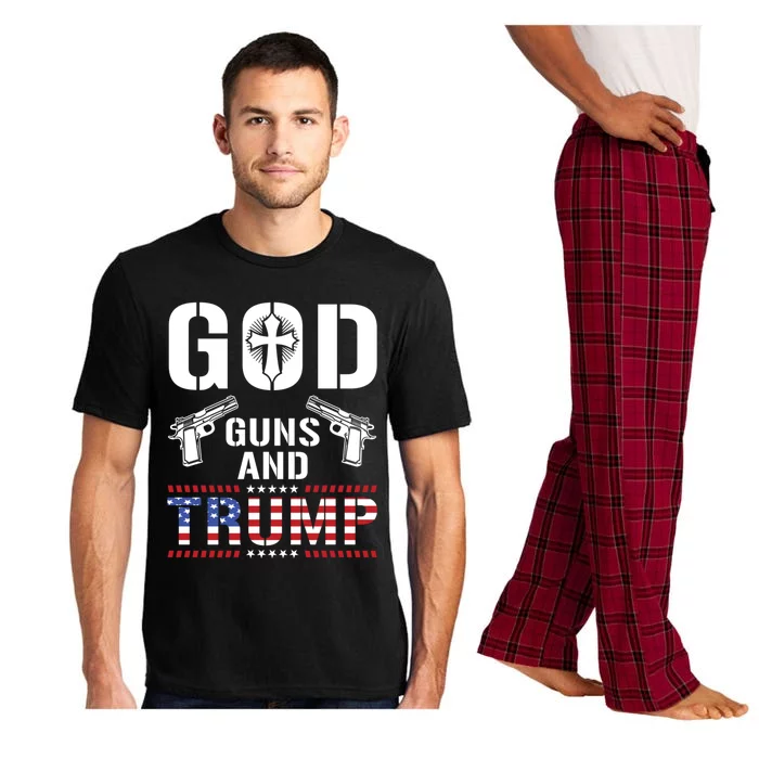 God Guns Trump 2nd Adt Patriotic 2020 Gift Pajama Set