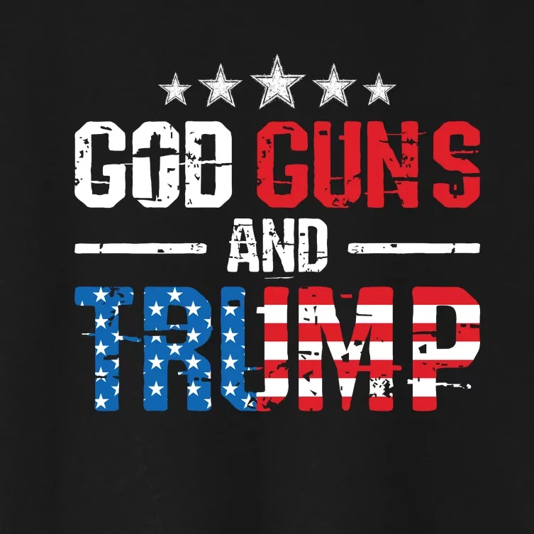 God Guns Trump 2nd Amendment Trump 45 47 Women's Crop Top Tee