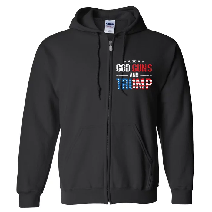 God Guns Trump 2nd Amendment Trump 45 47 Full Zip Hoodie